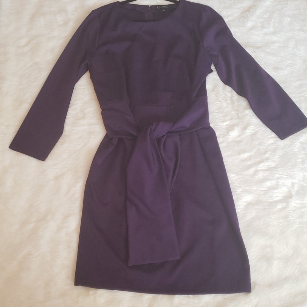 Eloquii purple tie front dress
